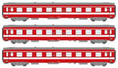 French Le Capitol set of 3 UIC CARS (3 x A9) Red, Era IV